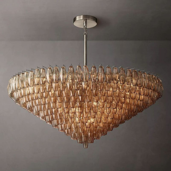 Chara Smoke Glass Tiered Round Chandelier 62" - ebuylight