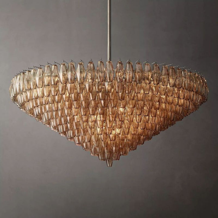 Chara Smoke Glass Tiered Round Chandelier 62" - ebuylight