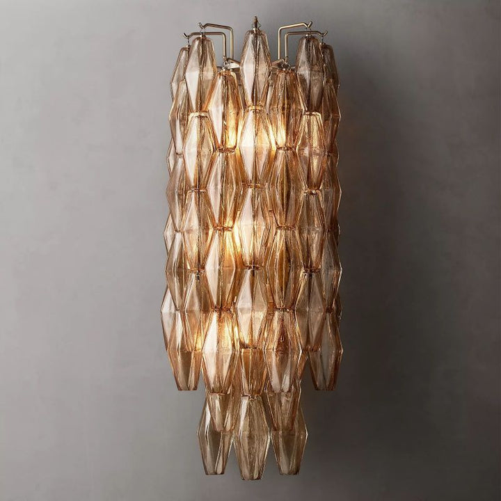 Chara Smoke Glass Grand Wall Sconce - ebuylight