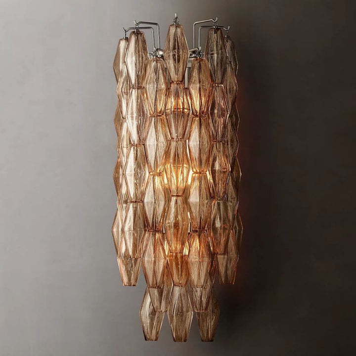 Chara Smoke Glass Grand Wall Sconce - ebuylight