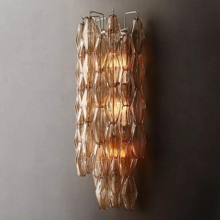 Chara Smoke Glass Grand Wall Sconce - ebuylight