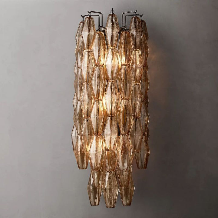 Chara Smoke Glass Grand Wall Sconce - ebuylight