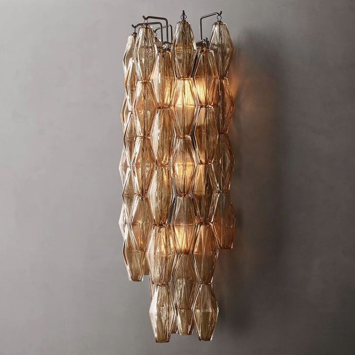 Chara Smoke Glass Grand Wall Sconce - ebuylight