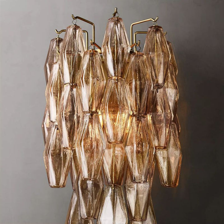 Chara Smoke Glass Short Wall Sconce - ebuylight