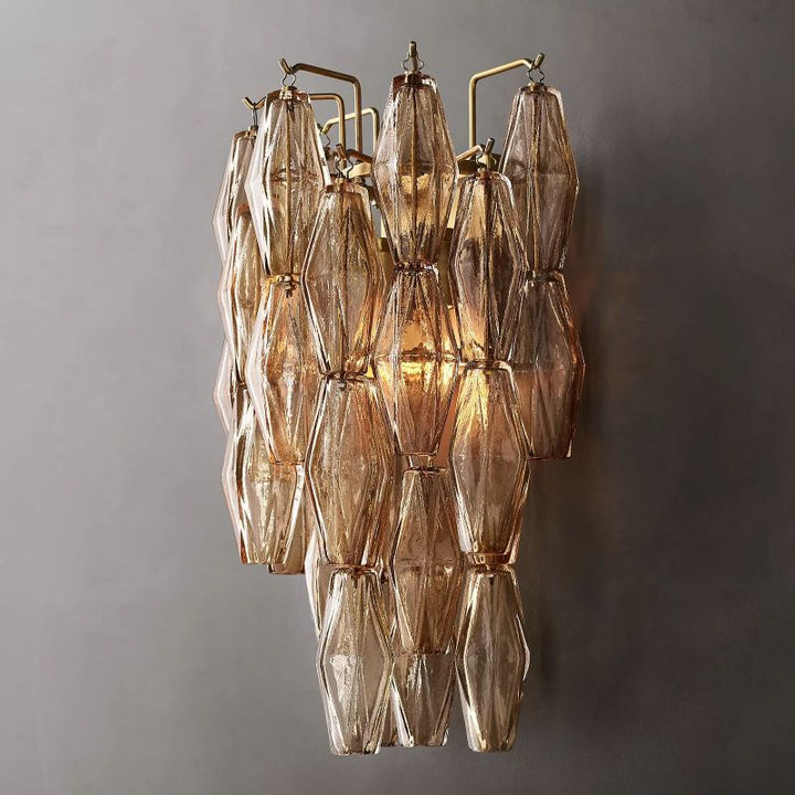 Chara Smoke Glass Short Wall Sconce - ebuylight