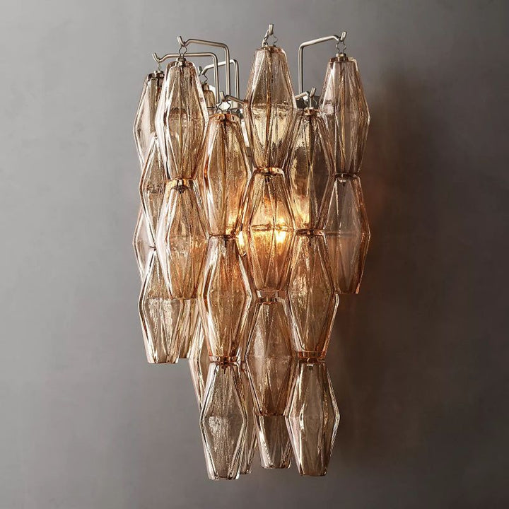 Chara Smoke Glass Short Wall Sconce - ebuylight