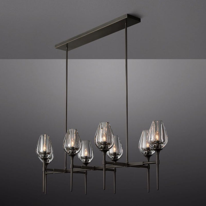 Crystal Tulip Linear Chandelier 52'' - ebuylight