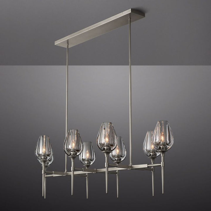 Crystal Tulip Linear Chandelier 52'' - ebuylight