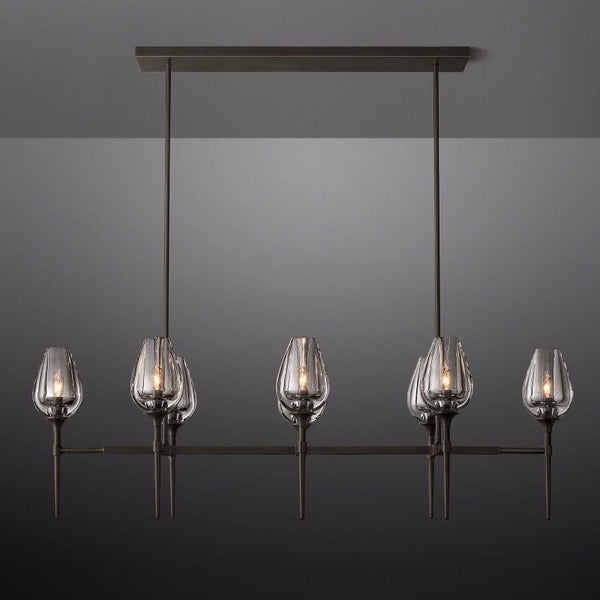 Crystal Tulip Linear Chandelier 52'' - ebuylight