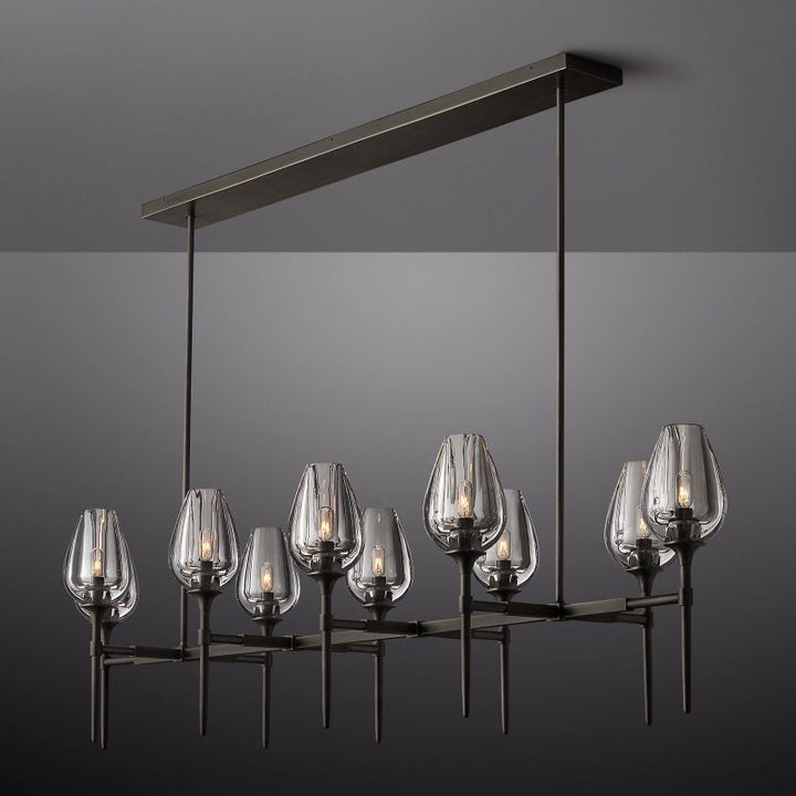 Crystal Tulip Linear Chandelier 65'' - ebuylight