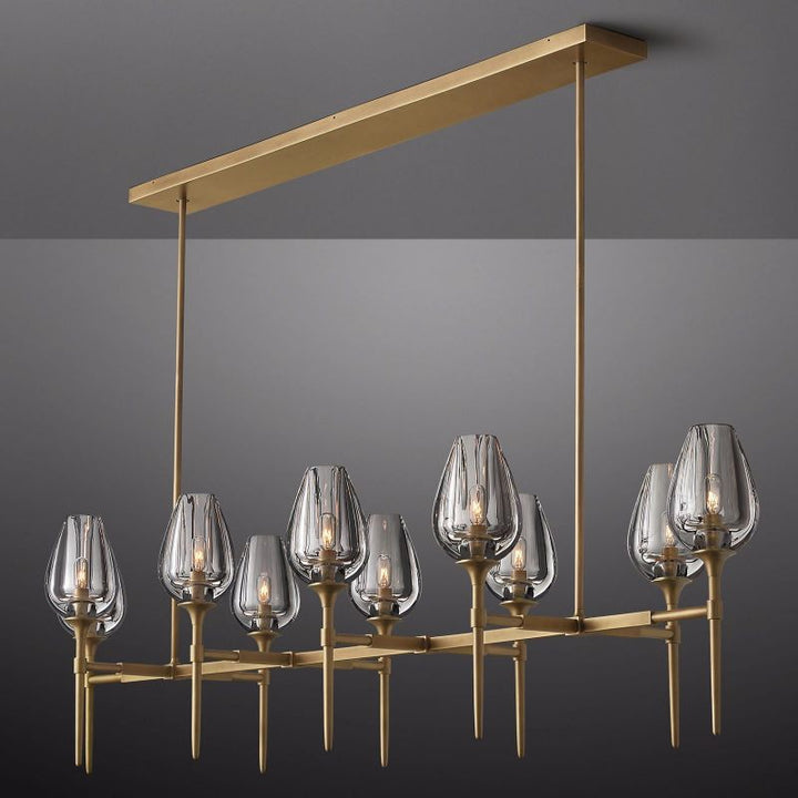 Crystal Tulip Linear Chandelier 65'' - ebuylight