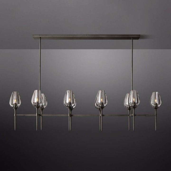 Crystal Tulip Linear Chandelier 65'' - ebuylight