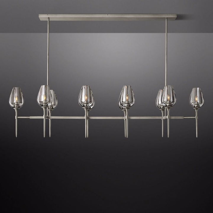 Crystal Tulip Linear Chandelier 65'' - ebuylight