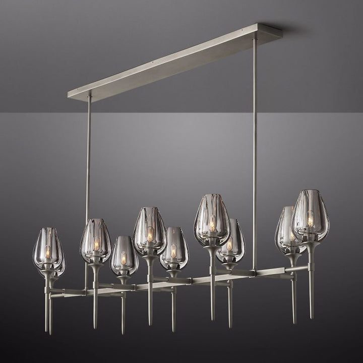 Crystal Tulip Linear Chandelier 65'' - ebuylight