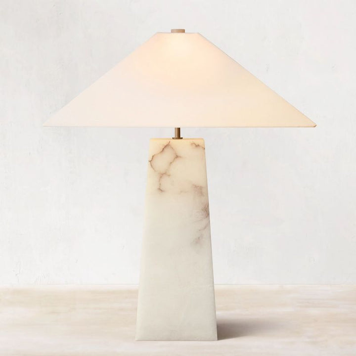 Evoke Alabaster Table Lamp – Pyramid Shade - ebuylight