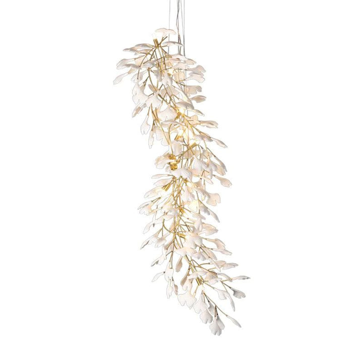 Ceramic Ginkgo Staircase  Long Branch Chandelier -  ebuylight