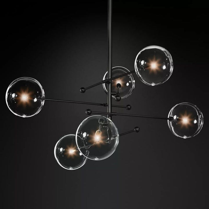 Glass Ball 6-stem Chandelier 55" - ebuylight