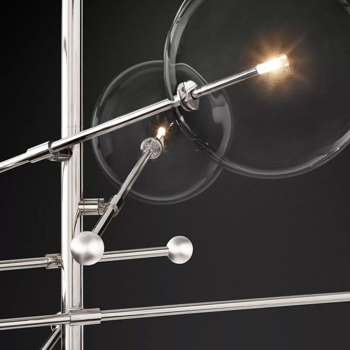 Glass Ball 6-stem Chandelier 55" - ebuylight