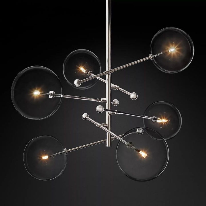 Glass Ball 6-stem Chandelier 55" - ebuylight