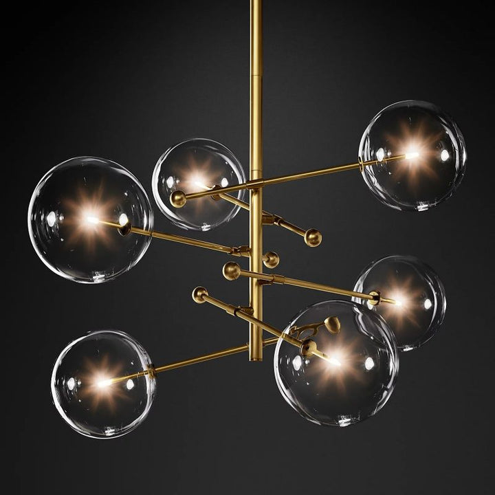 Glass Ball 6-stem Chandelier 55" - ebuylight