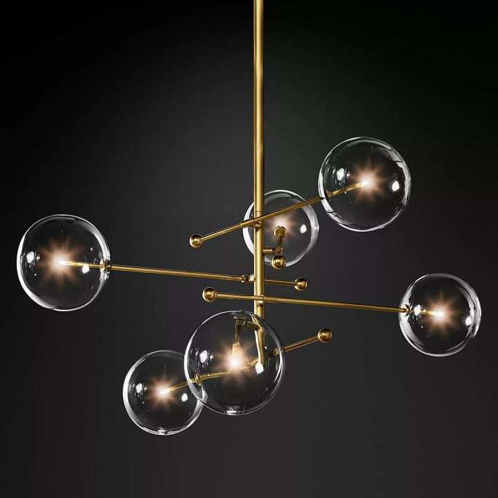 Glass Ball 6-stem Chandelier 55" - ebuylight