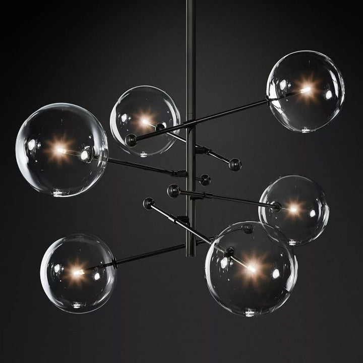 Glass Ball 6-stem Chandelier 55" - ebuylight