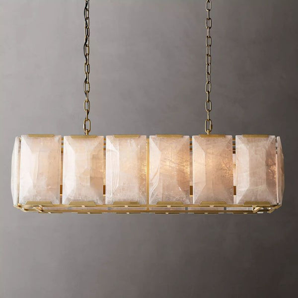 Harson Calcite Rectangular Chandelier 42" - ebuylight