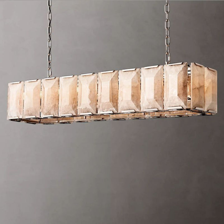 Harson Calcite Rectangular Chandelier 62" - ebuylight