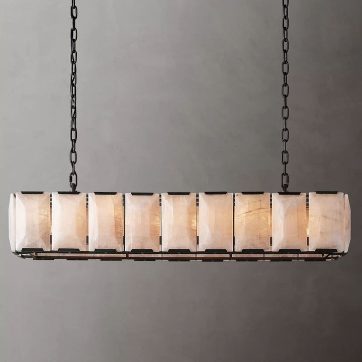 Harson Calcite Rectangular Chandelier 62" - ebuylight