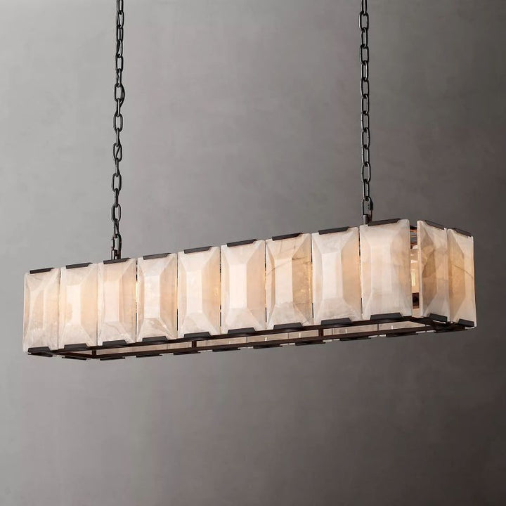 Harson Calcite Rectangular Chandelier 62" - ebuylight