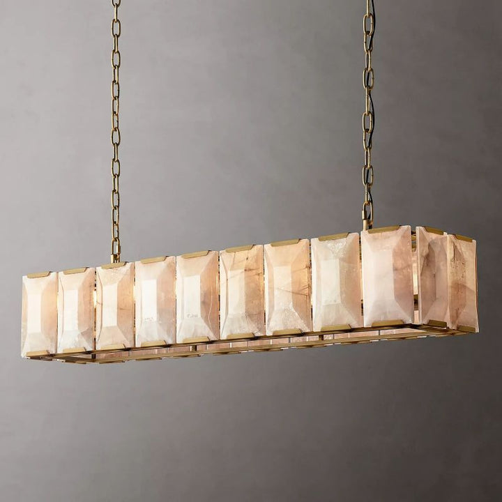 Harson Calcite Rectangular Chandelier 62" - ebuylight