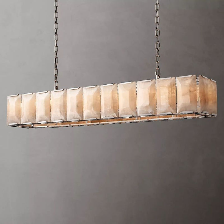 Harson Calcite Rectangular Chandelier 74" - ebuylight