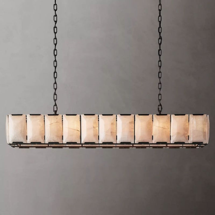 Harson Calcite Rectangular Chandelier 74" - ebuylight