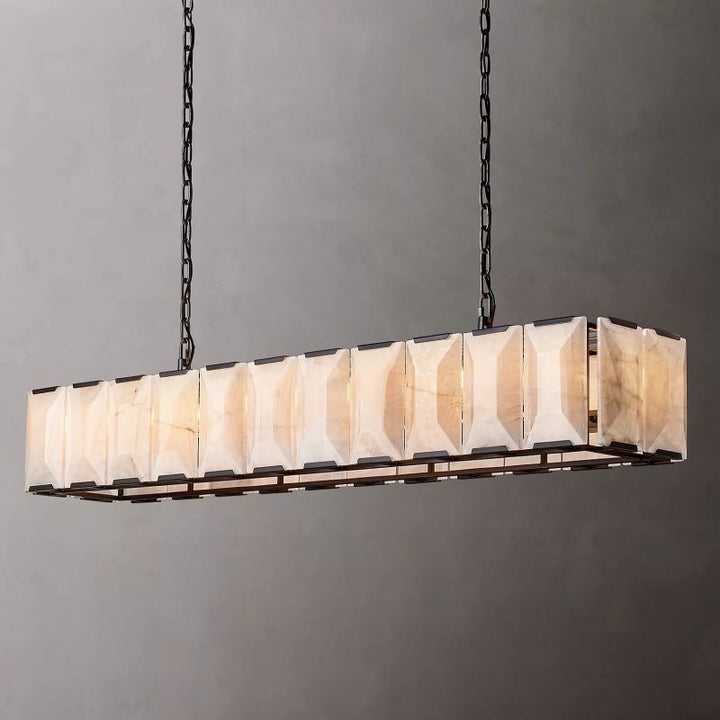 Harson Calcite Rectangular Chandelier 74" - ebuylight