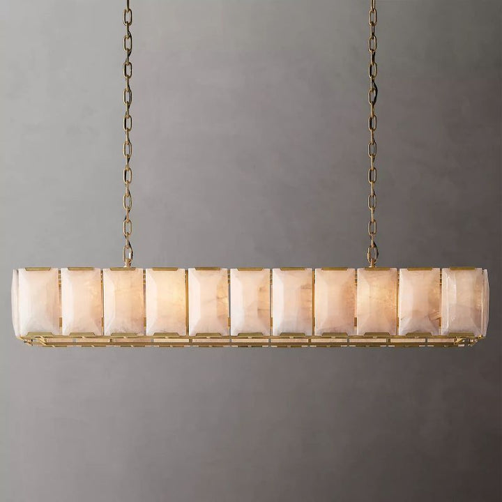 Harson Calcite Rectangular Chandelier 74" - ebuylight