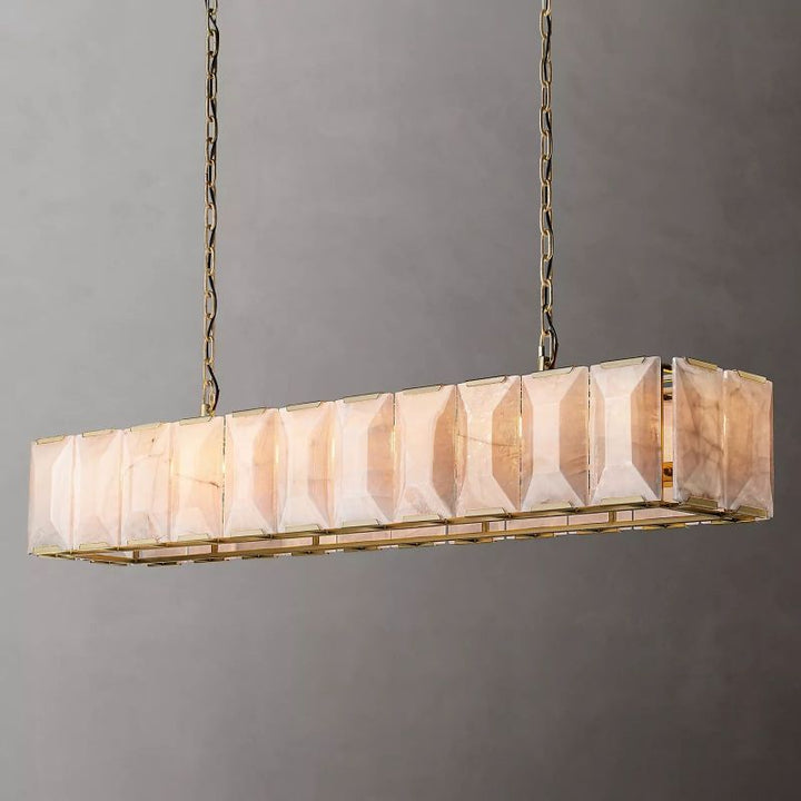 Harson Calcite Rectangular Chandelier 74" - ebuylight