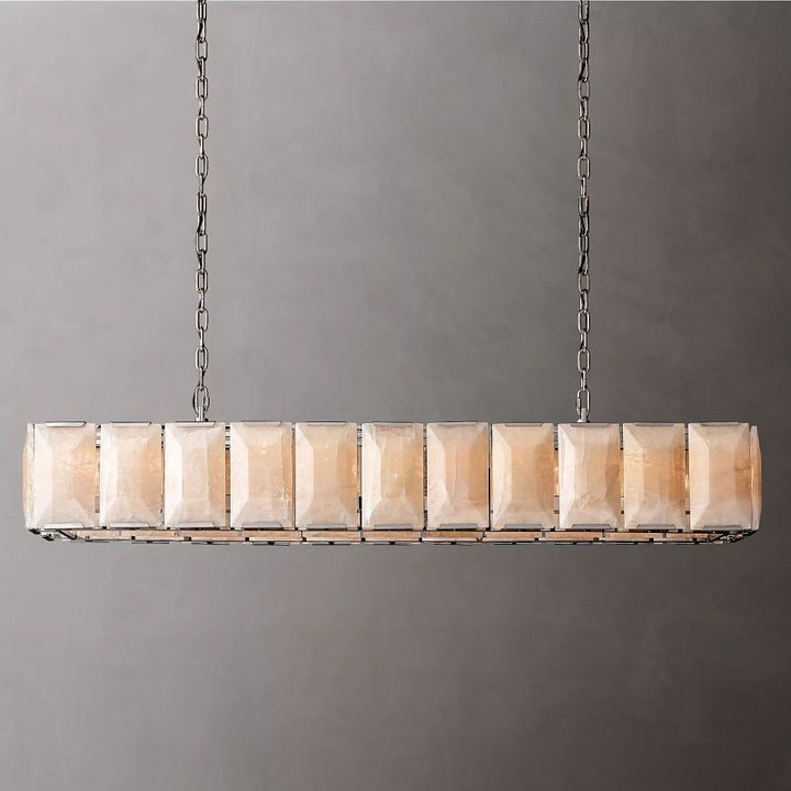 Harson Calcite Rectangular Chandelier 74" - ebuylight