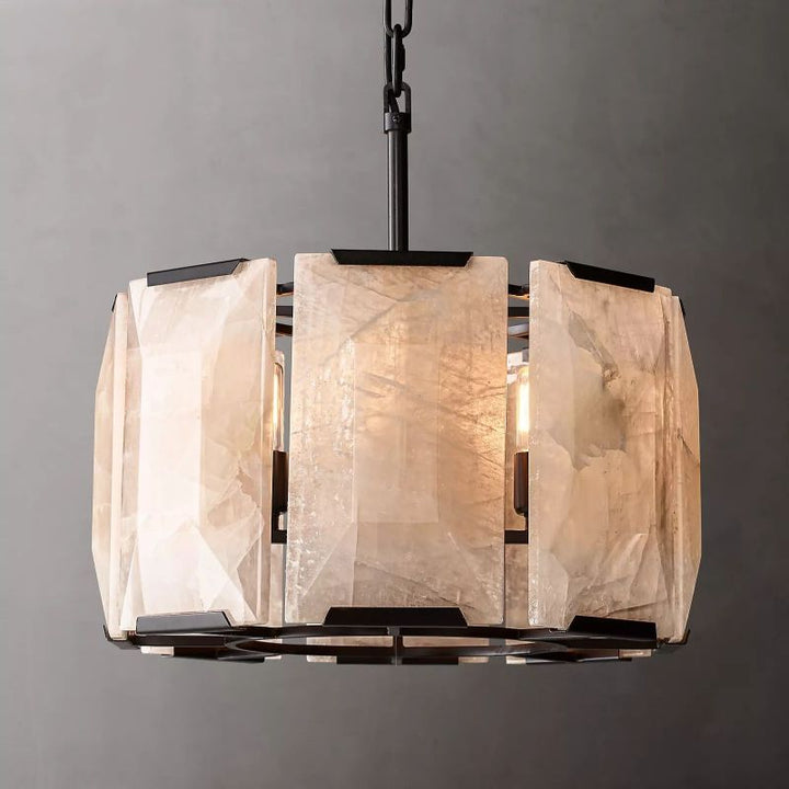 Harson Calcite Round Chandelier 19" - ebuylight