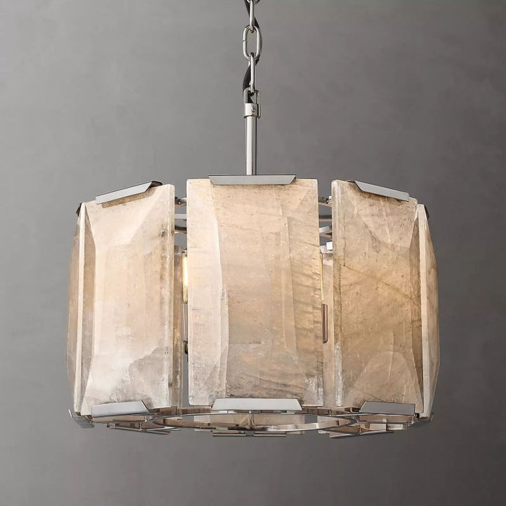 Harson Calcite Round Chandelier 19" - ebuylight