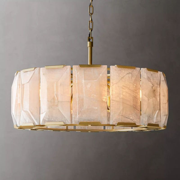 Harson Calcite Round Chandelier 31" - ebuylight