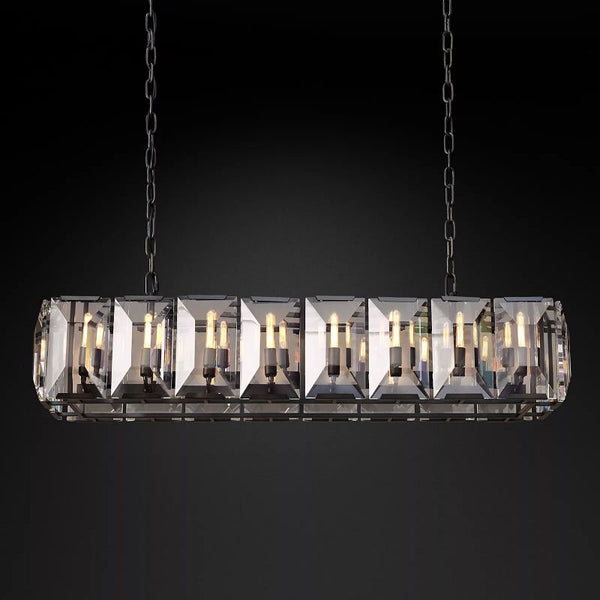 Harson Crystal Rectangular Chandelier 54" - ebuylight