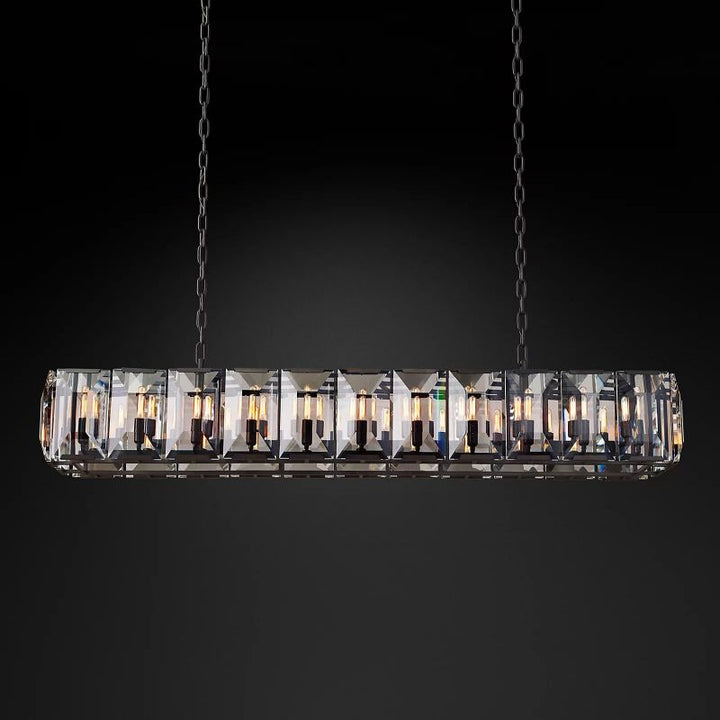 Harson Crystal Rectangular Chandelier 74" - ebuylight