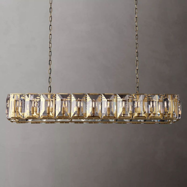 Harson Crystal Rectangular Chandelier 74" - ebuylight