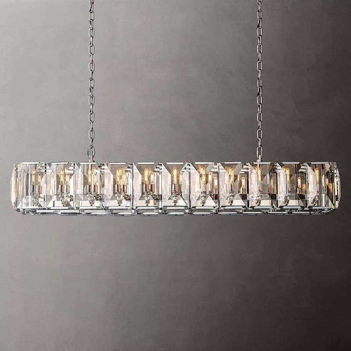 Harson Crystal Rectangular Chandelier 74" - ebuylight