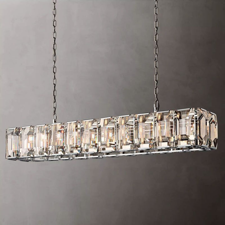 Harson Crystal Rectangular Chandelier 74" - ebuylight