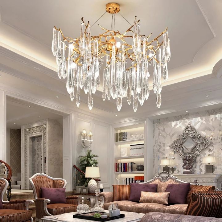 Icicle Crystal Luxury Branch Chandelier - ebuylight