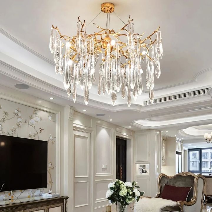 Icicle Crystal Luxury Branch Chandelier - ebuylight