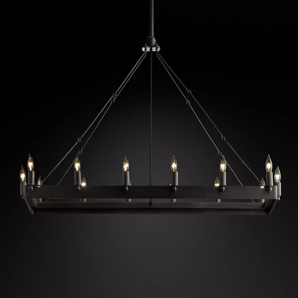 Camino Vintage Candelabra Rectangular Chandelier - ebuylight