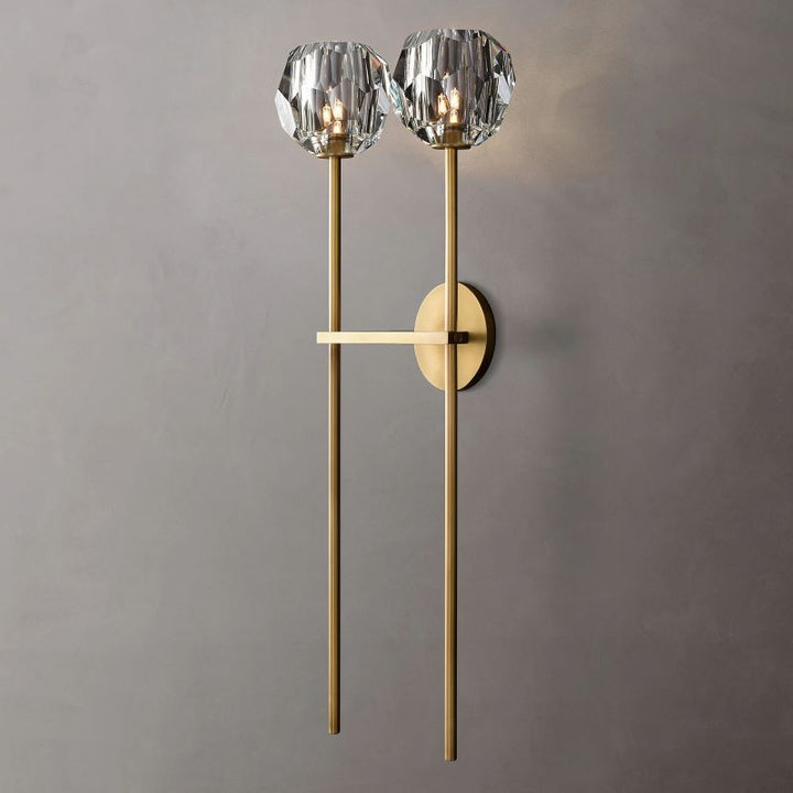 Kristal Clear Glass Double Grand Wall Sconce - ebuylight