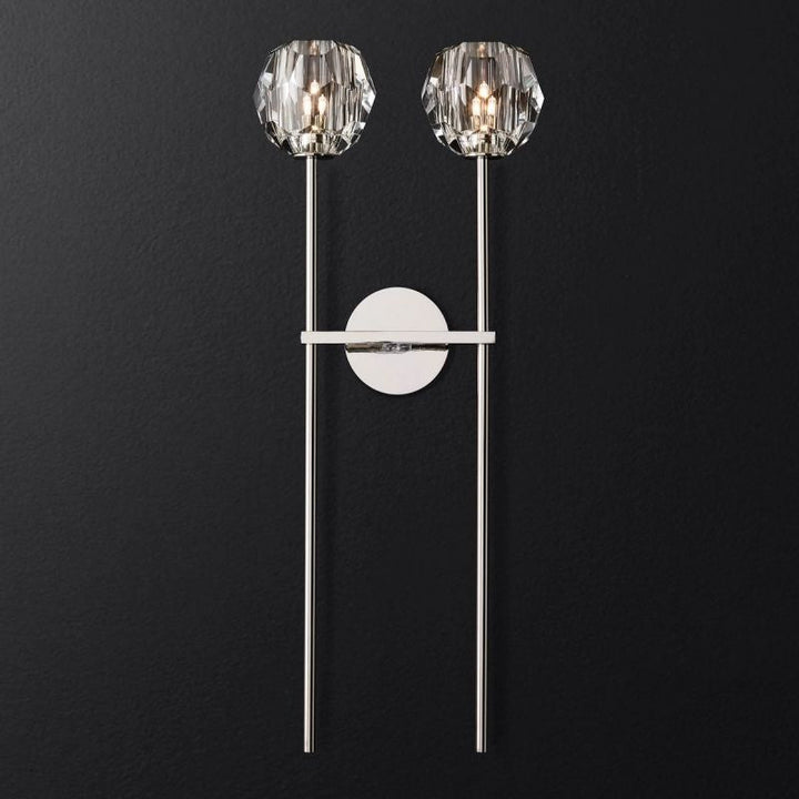 Kristal Clear Glass Double Grand Wall Sconce - ebuylight